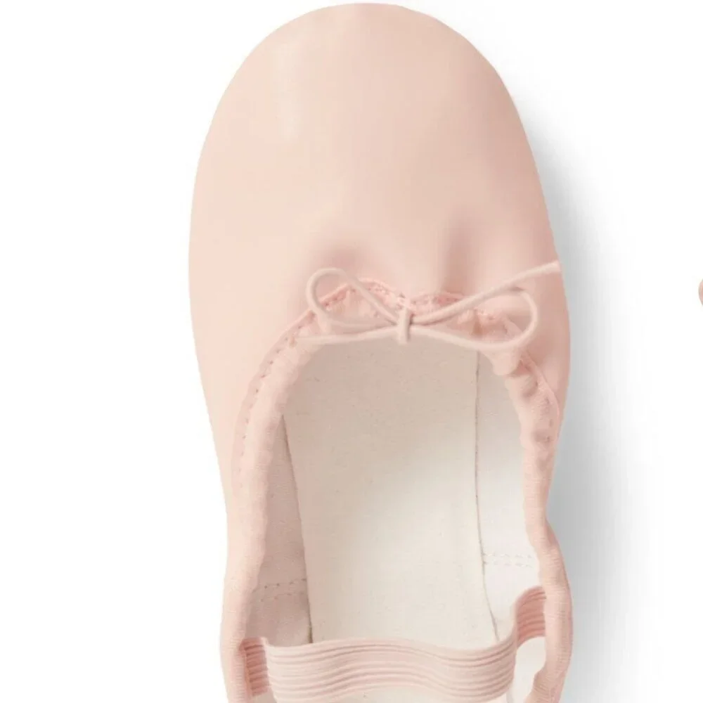 JUSTICE TODDLER GIRLS Pink Ballet Dance Shoes Leather Sole SIZE 10 NEW
